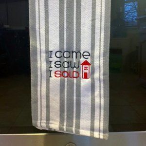Realtor kitchen towel - Custom embroidered tea towel for Real Estate agent